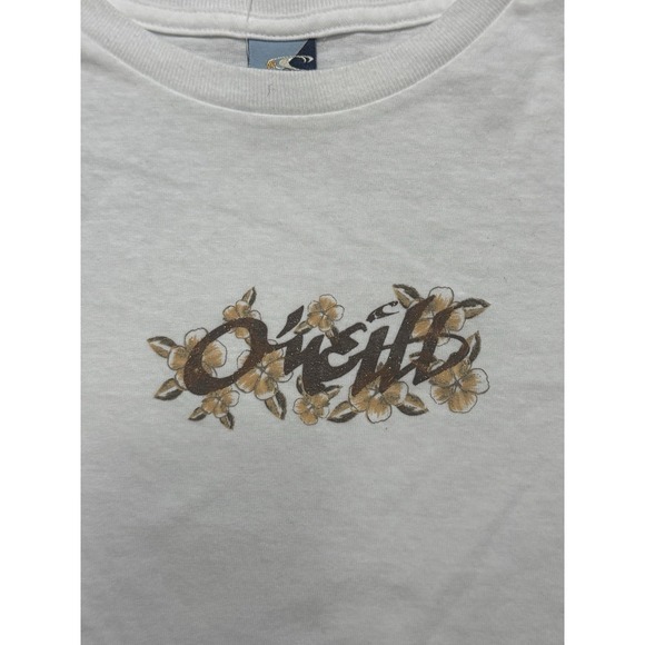 Y2K O'neill White Flower Long‎ Sleeve Women's Shirt Size L - Picture 2 of 13